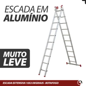Escada Extensiva 10x2 Degraus em Alumínio BTF
