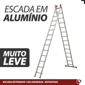 Escada BTF Extensiva 14x2 Degraus em Alumínio