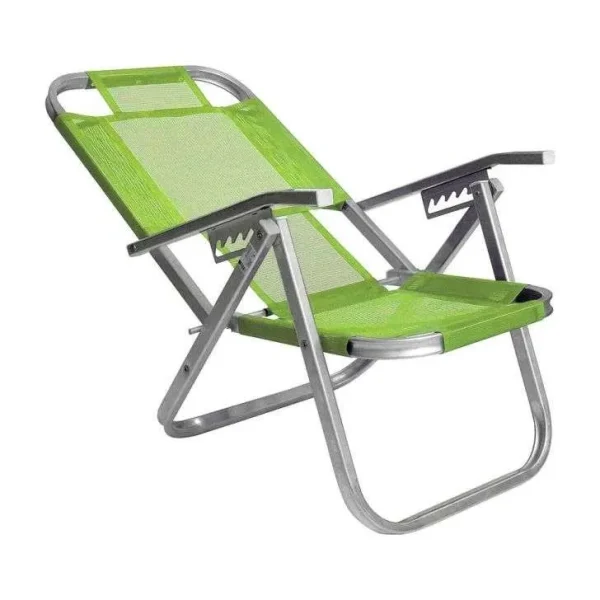 Cadeira de Praia Reclinável Ipanema Verde em Alumínio BTF - Imagem 2