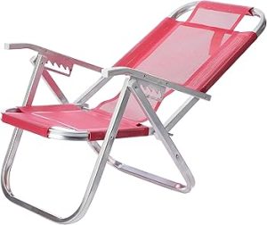 Cadeira de Praia Reclinável Ipanema Rosa em Alumínio BTF