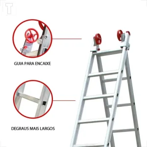 Escada Extensiva 9x2 Degraus em Alumínio BTF