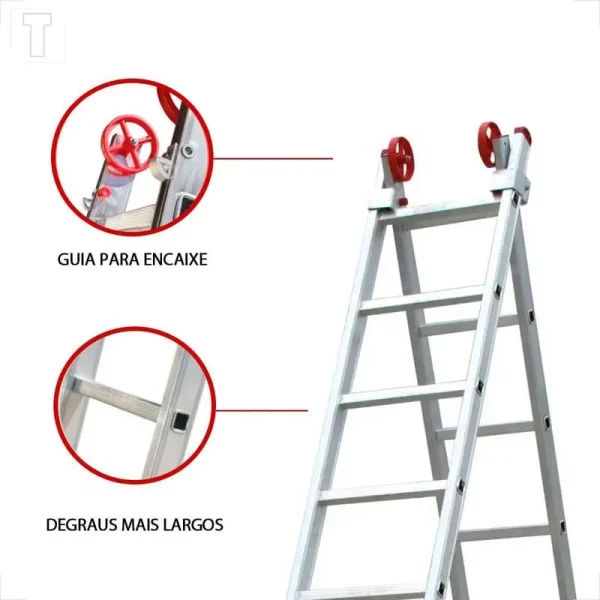 Escada Extensiva 9x2 Degraus em Alumínio BTF