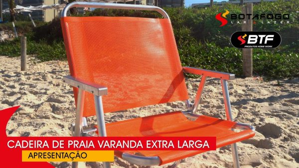 Cadeira de Praia Varanda Extra Larga 130 kg Vermelha em Alumínio BTF - Imagem 3