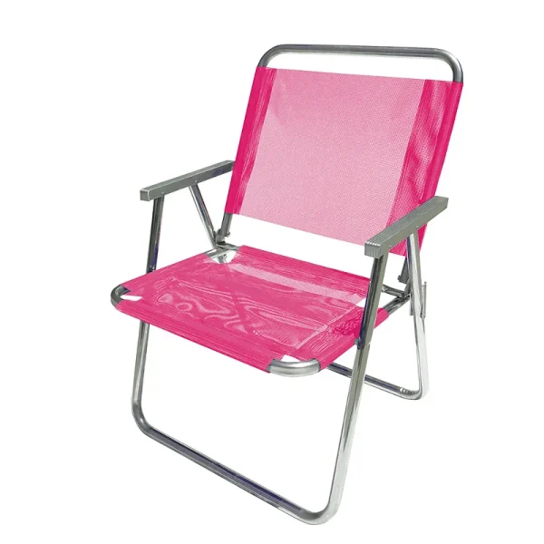 Cadeira de Praia Varanda Extra Larga 130 kg Azul Royal em Alumínio BTF - Imagem 2