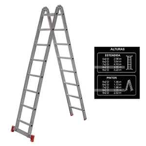 Escada Multifunção Profissional de Alumínio 8x2 Degraus BTF