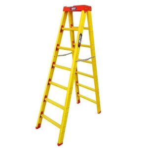 Escada de Fibra Tesoura Prática Duplo Acesso 7 Degraus com Topo Multiuso