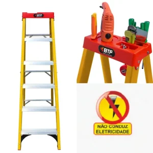 Escada de Fibra Tesoura Prática 5 degraus BTF