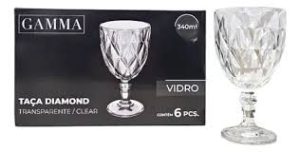 Jogo Com 6 Taças Diamond Transparente Gamma - 340ml
