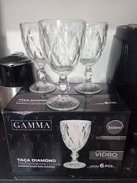 Jogo Com 6 Taças Diamond Transparente Gamma - 340ml - Imagem 3