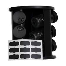 Porta Temperos E Condimentos Giratório Com 9 Potes De Vidro Cor Preto - Imagem 5